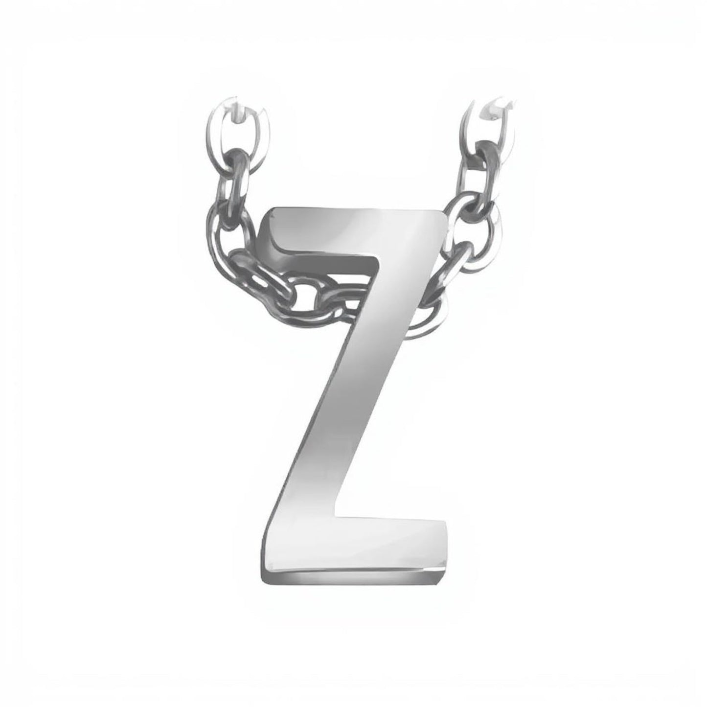 Initial Letter Necklace for Women – White Gold Plated 316L Stainless Steel, 15.5” + 2” Extender, Dainty Personalized Pendant Jewelry with Gift Box