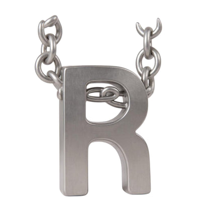 Initial Letter Necklace for Women – White Gold Plated 316L Stainless Steel, 15.5” + 2” Extender, Dainty Personalized Pendant Jewelry with Gift Box
