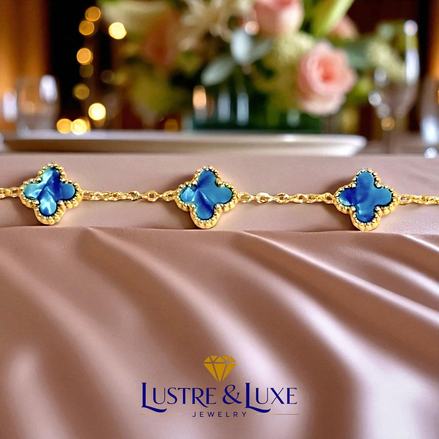 Four Leaf Clover Bracelet for Women - 18K Gold Plated 316L Stainless Steel, Double-Sided Mother of Pearl Charm, Adjustable Link Lucky Bracelet, Elegant Jewelry Gift for Her with Gift Box