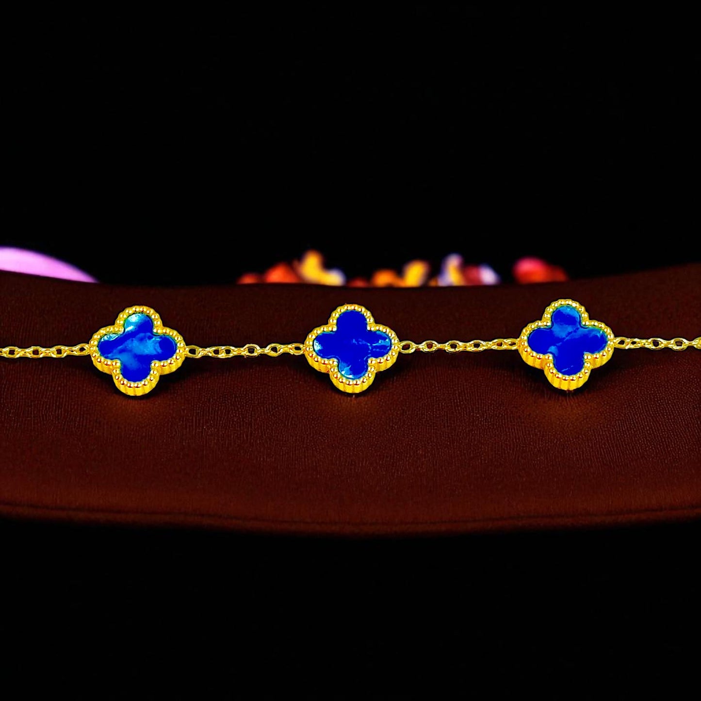 Four Leaf Clover Bracelet for Women – 18K Gold Plated 316L Stainless Steel, Double-Sided Mother of Pearl, Adjustable Lucky Charm Link Bracelet, Elegant Jewelry Gift for Her, Comes with gift Box.