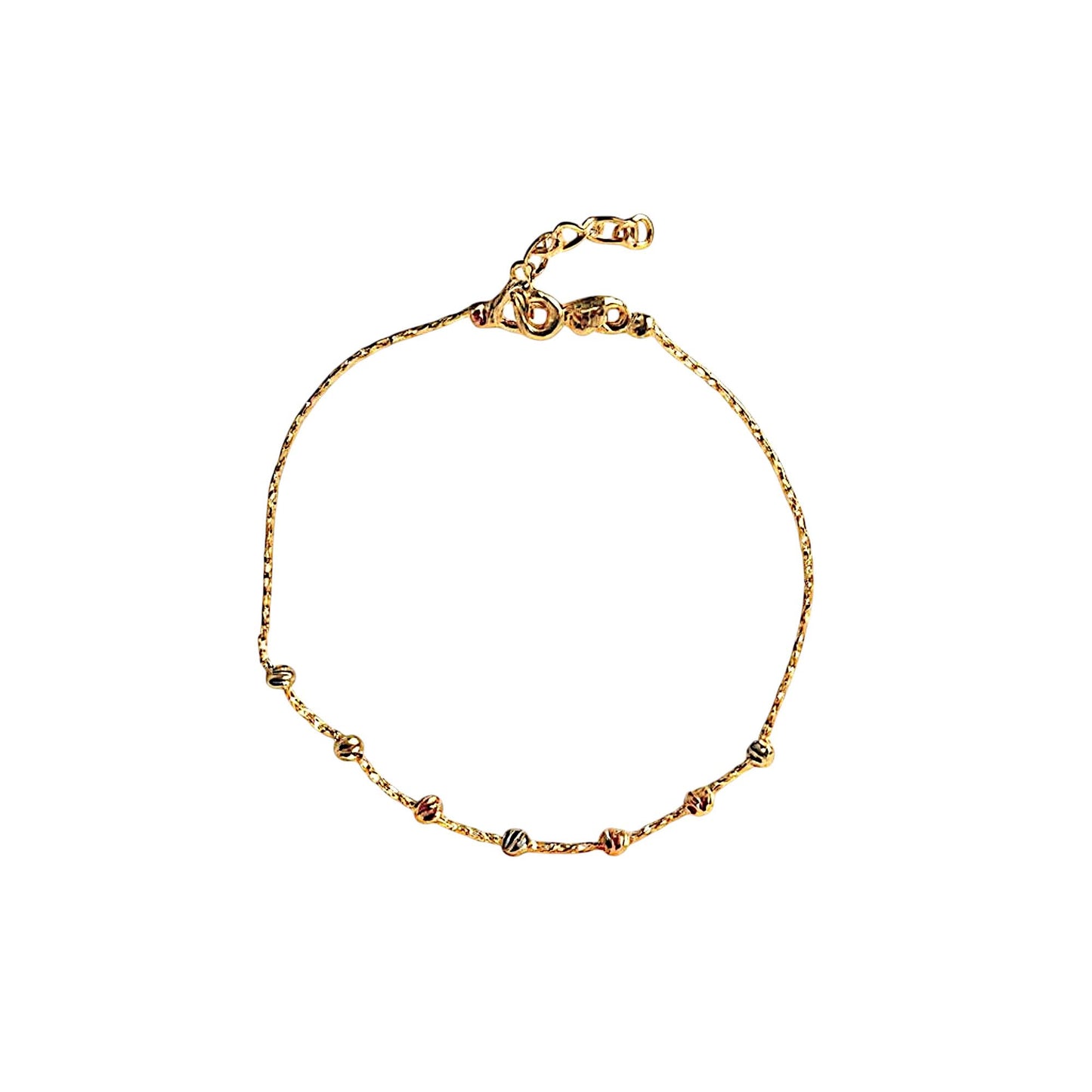 14K Solid Gold Satellite Chain Bracelet – 2mm Dainty Beaded Link Design, Minimalist Fine Jewelry for Women, Adjustable Length, Elegant Gift for Her, Comes with Gift Box