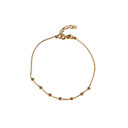 14K Solid Gold Satellite Chain Bracelet – 2mm Dainty Beaded Link Design, Minimalist Fine Jewelry for Women, Adjustable Length, Elegant Gift for Her, Comes with Gift Box