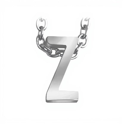 Initial Letter Necklace for Women – White Gold Plated 316L Stainless Steel, 15.5” + 2” Extender, Dainty Personalized Pendant Jewelry with Gift Box