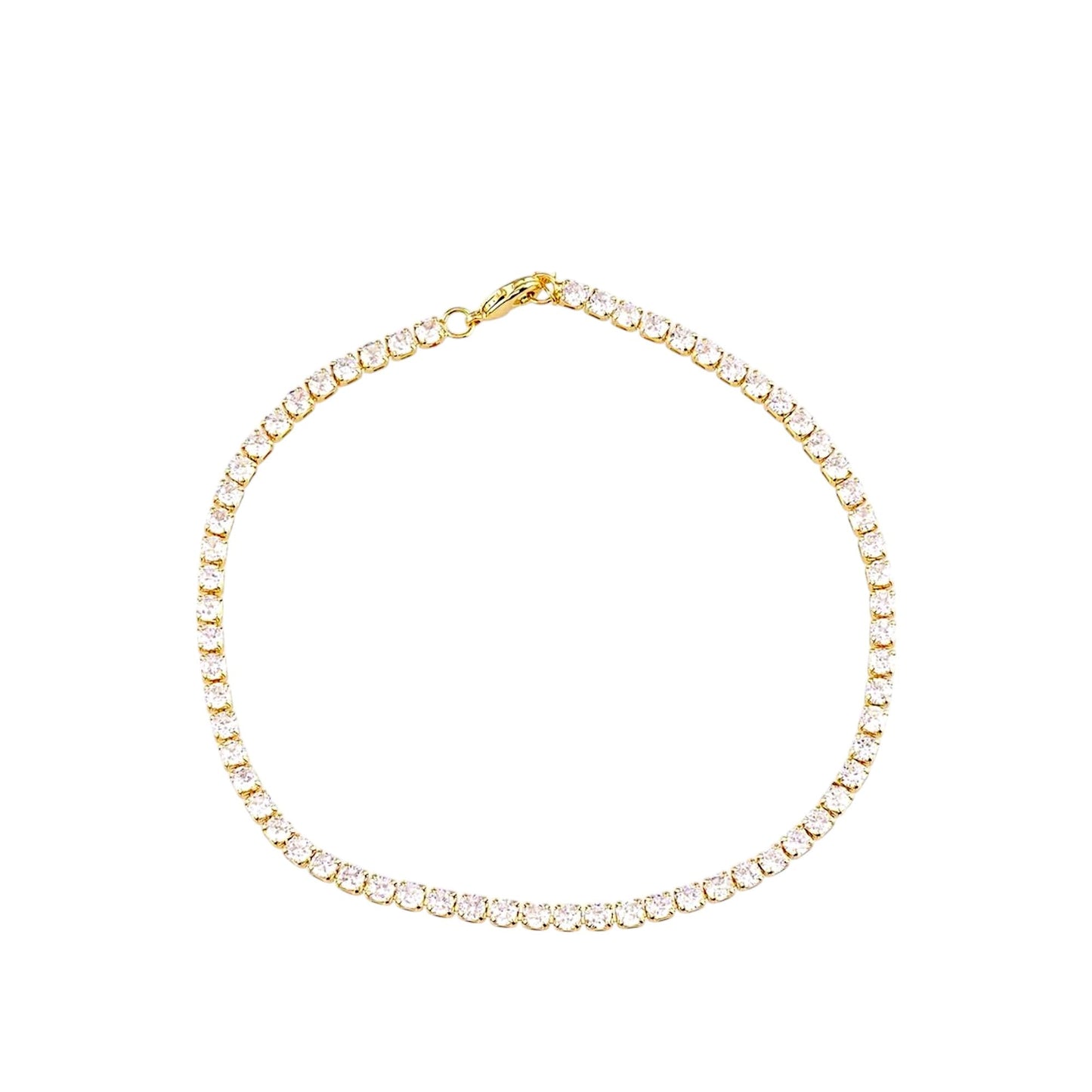 14K Solid Gold Tennis Bracelet for Women – Dainty 2mm Round-Cut Lab Zirconia, Classic Prong Setting, Fine Jewelry Gift for Her, Comes with Gift Box