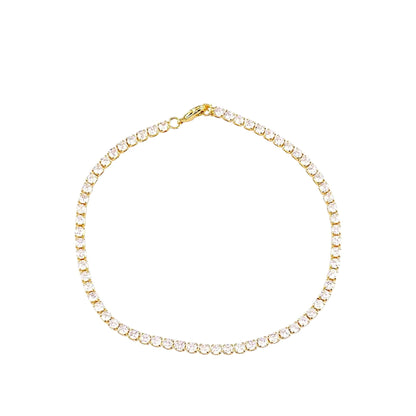 14K Solid Gold Tennis Bracelet for Women – Dainty 2mm Round-Cut Lab Zirconia, Classic Prong Setting, Fine Jewelry Gift for Her, Comes with Gift Box