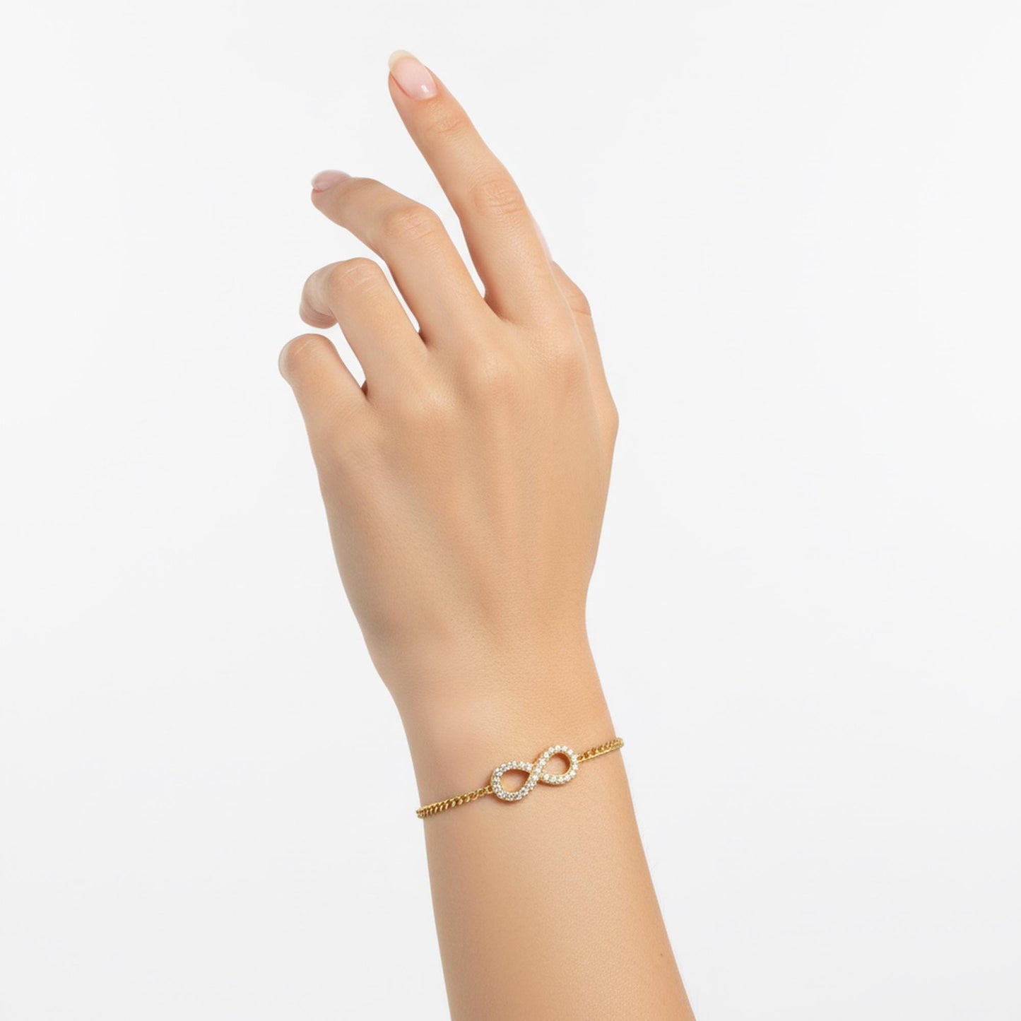 Infinity Bracelet 925 Sterling Silver – 18K Gold Vermeil Curb Chain – Forever Love Bracelet