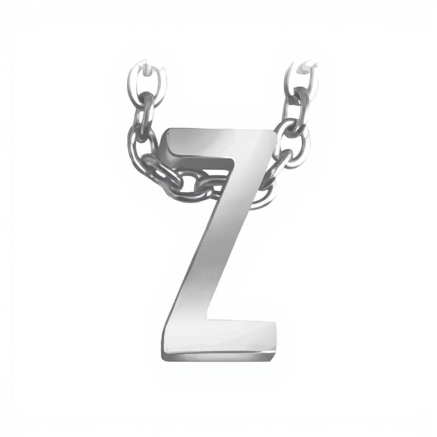 Initial Letter Necklace for Women – White Gold Plated 316L Stainless Steel, 15.5” + 2” Extender, Dainty Personalized Pendant Jewelry with Gift Box