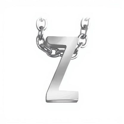 Initial Letter Necklace for Women – White Gold Plated 316L Stainless Steel, 15.5” + 2” Extender, Dainty Personalized Pendant Jewelry with Gift Box