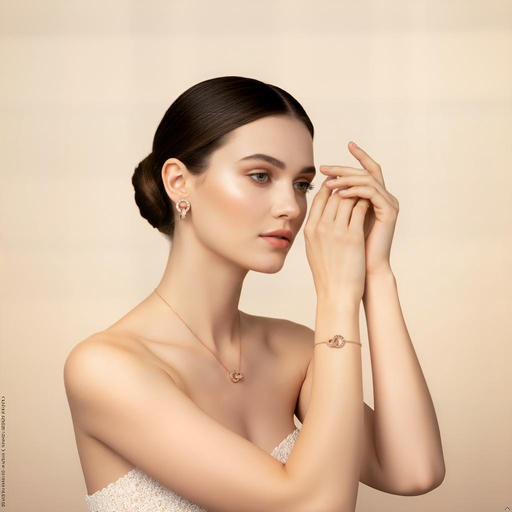 Interlocking Circle Jewelry Set • Stainless Steel Roman Numeral Necklace, Bracelet & Earrings