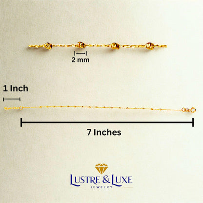 14K Solid Gold Satellite Bracelet – Dainty Fine Jewelry