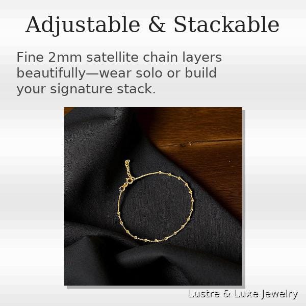 14K Solid Gold Satellite Bracelet – Dainty Fine Jewelry