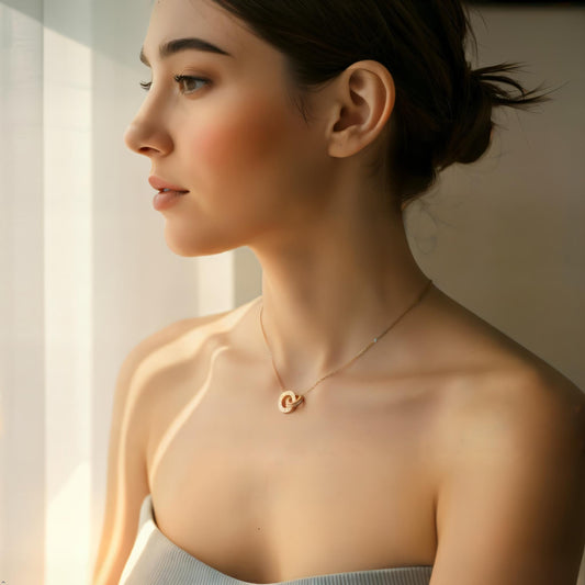 Roman Numeral Interlocking Rings Necklace • Stainless Steel Infinity Pendant