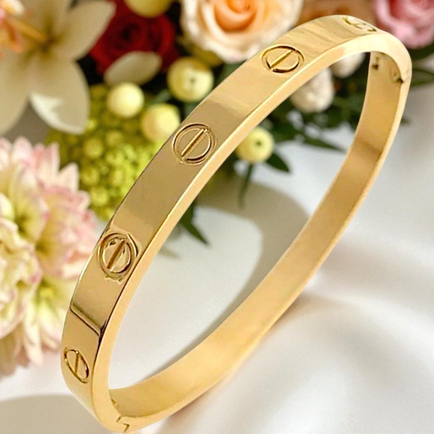 Nail Bangle Bracelet – 18K White Gold Plated, 316L Stainless Steel, Modern Minimalist Jewelry for Women