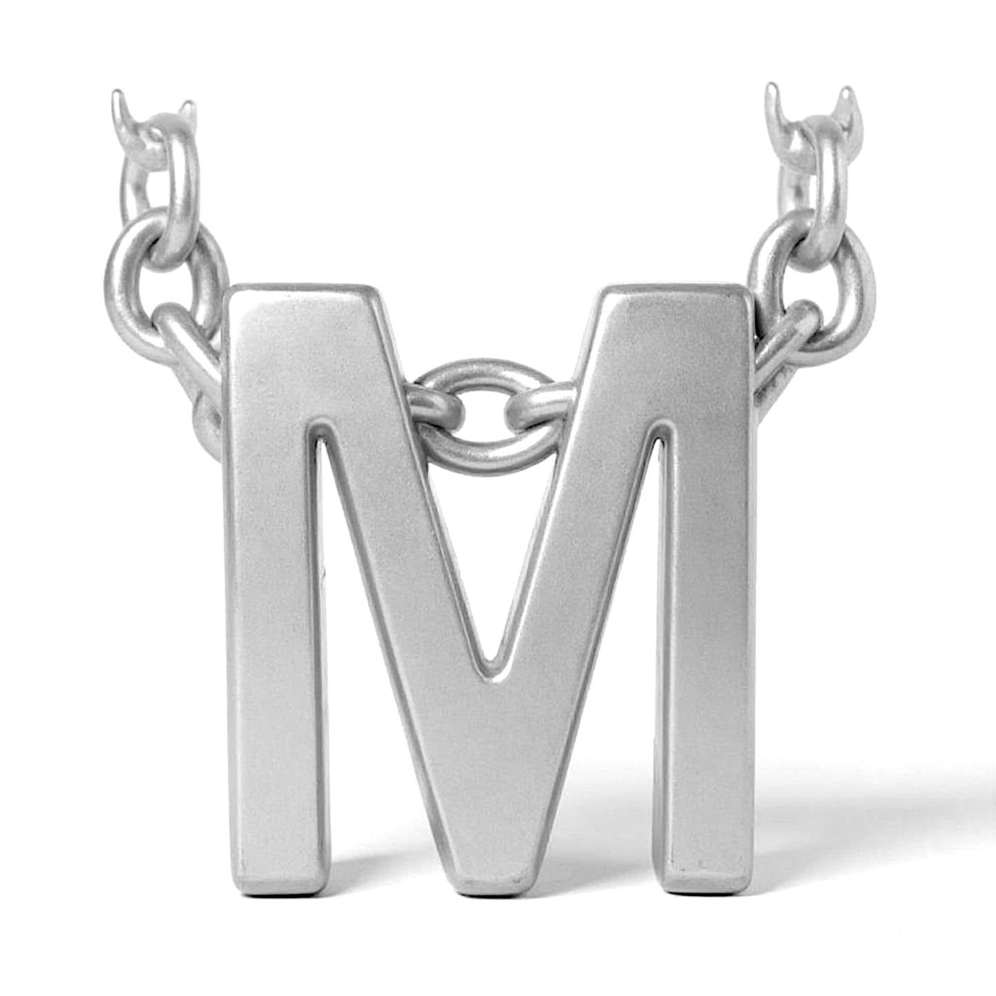 Initial Letter Necklace for Women – White Gold Plated 316L Stainless Steel, 15.5” + 2” Extender, Dainty Personalized Pendant Jewelry with Gift Box